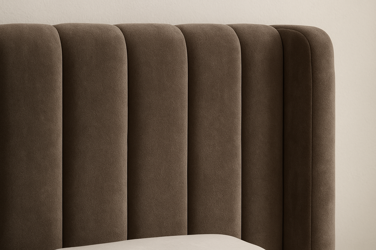Luxury Velvet Upholstered Bed Frame with Wingback Headboard