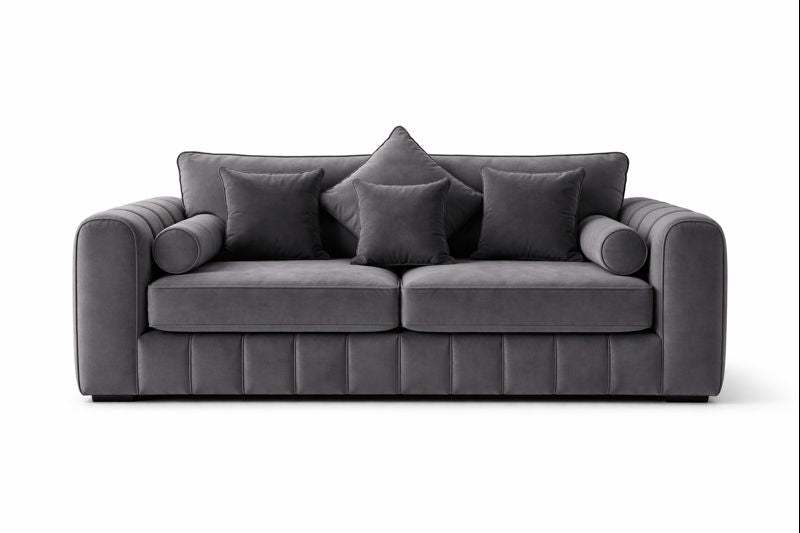 Lilly Dark Grey 3+2 Seater Sofa Set with Matching Coffee Table – Luxury Velvet Living Room Furniture