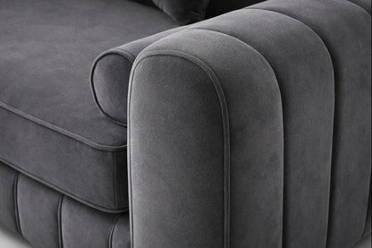 Lilly Dark Grey 3+2 Seater Sofa Set with Matching Coffee Table – Luxury Velvet Living Room Furniture