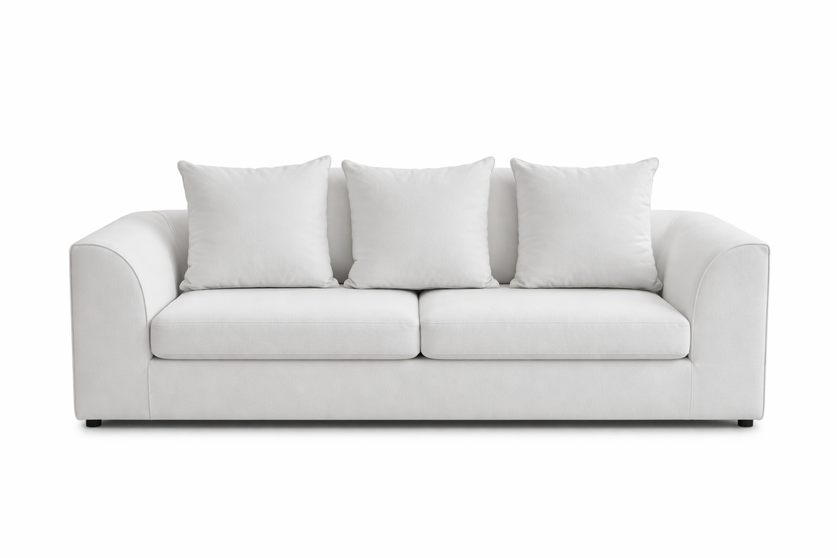 Dylon 3+2 Seater Sofa Set in Off-White with Footstool – Modern Luxury Fabric Living Room Suite