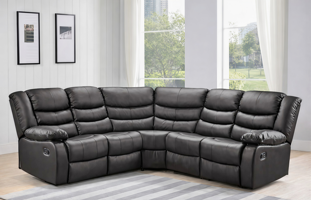 Luxury Recliner Corner Sofa UK | 5 Seater & 3+2 Sofa Set | Black, Brown & Grey