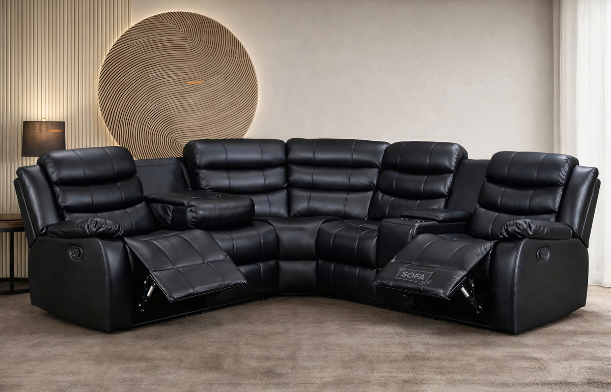 Luxury Recliner Sofa UK – 3+2, Corner & 5 Seater Options | Black, Grey & Brown | Cash on Delivery