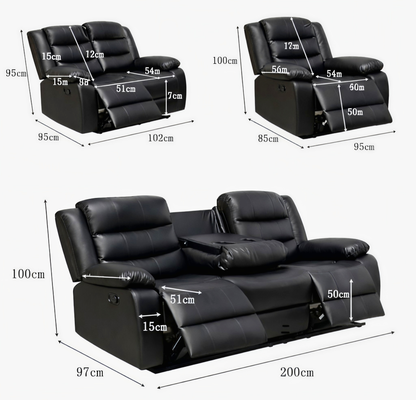 Luxury Recliner Sofa UK – 3+2, Corner & 5 Seater Options | Black, Grey & Brown | Cash on Delivery