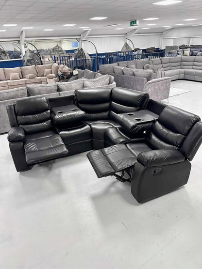 Luxury Recliner Corner Sofa UK | 5 Seater & 3+2 Sofa Set | Black, Brown & Grey