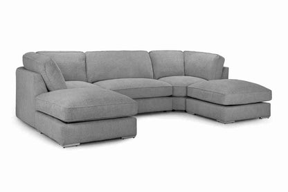 Grey U Shape Sofa UK – Inga Fullback Corner Sofa with Deep Seating & Luxury Family Comfort