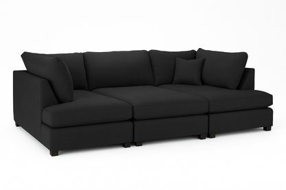 Luxury Black U Shape Sofa UK – Carnaby Large Cinema Corner Sofa