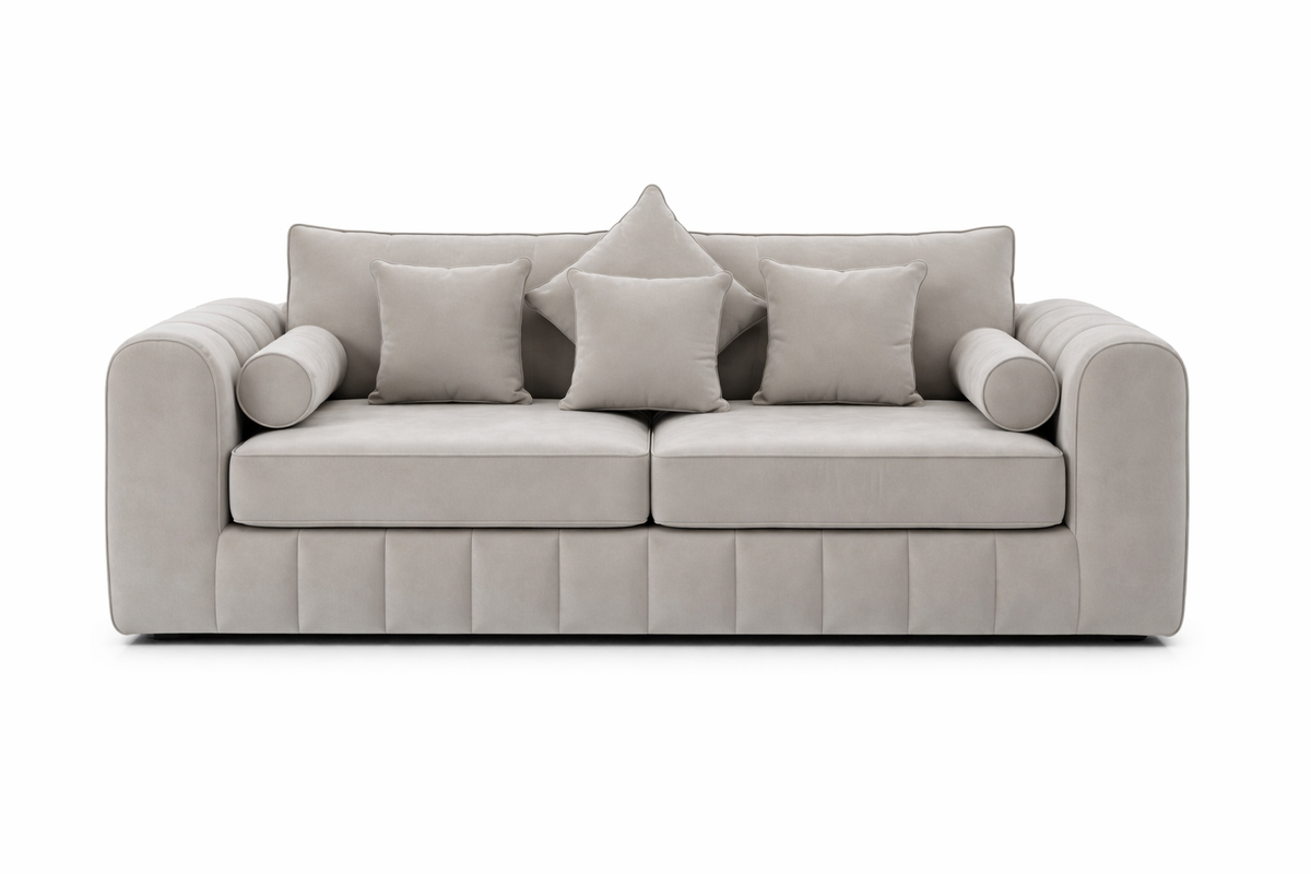 Lilly Silver 3+2 Seater Sofa Set with Matching Coffee Table – Luxury Velvet Living Room Furniture