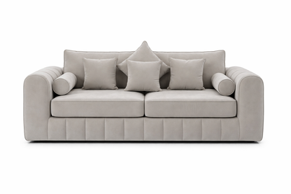 Lilly Silver 3+2 Seater Sofa Set with Matching Coffee Table – Luxury Velvet Living Room Furniture