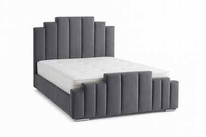 Luxury Velvet Panel Bed Frame UK – Premium Upholstered Bed with Mattress Options