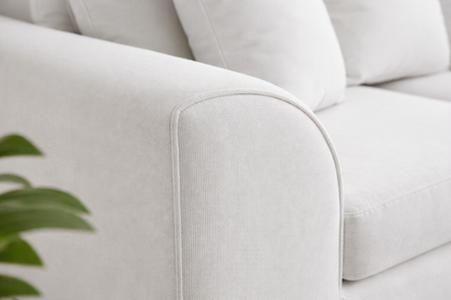 Dylon 3+2 Seater Sofa Set in Off-White with Footstool – Modern Luxury Fabric Living Room Suite