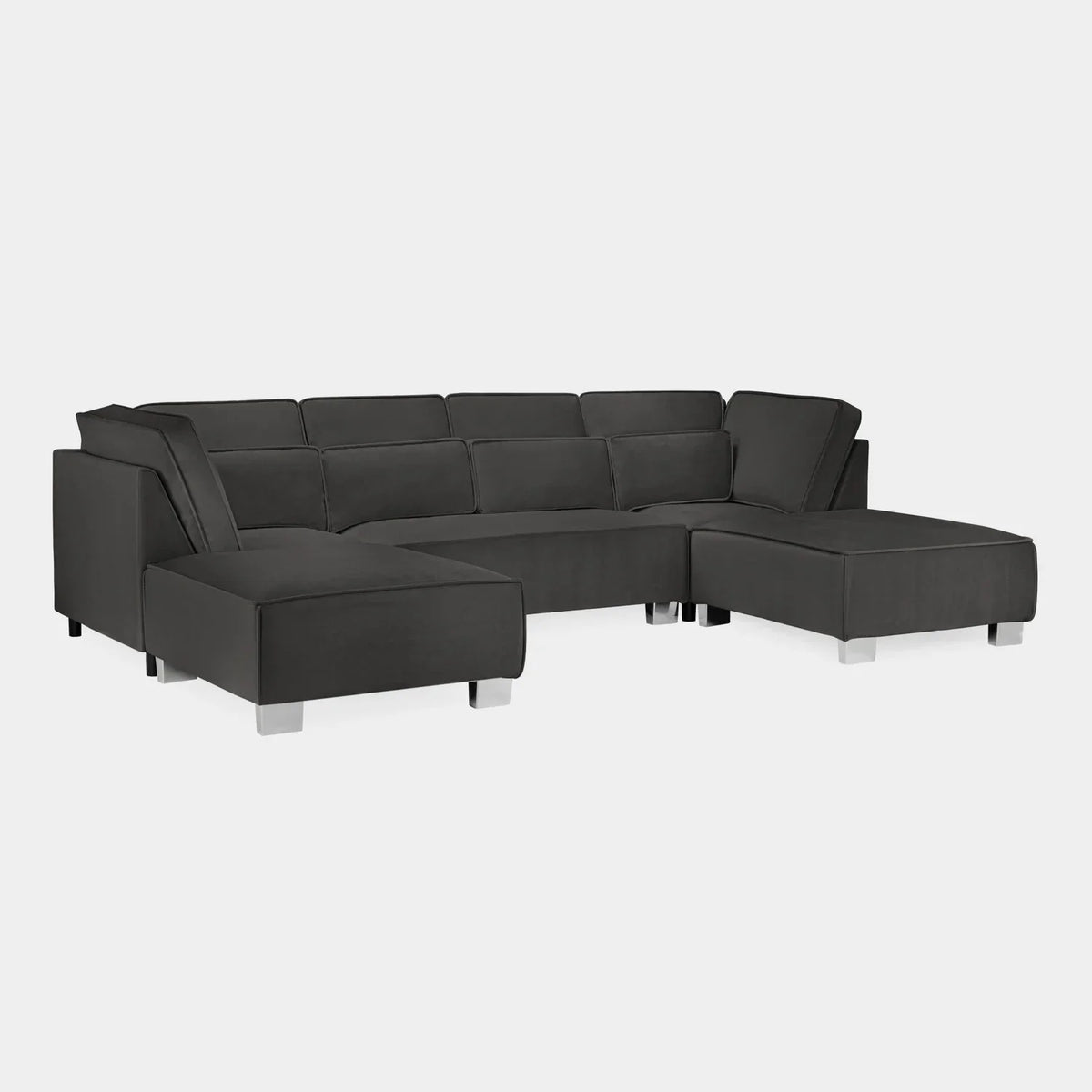 Oslo Black U-Shape Corner Sofa – Modern Fabric Corner Sofa