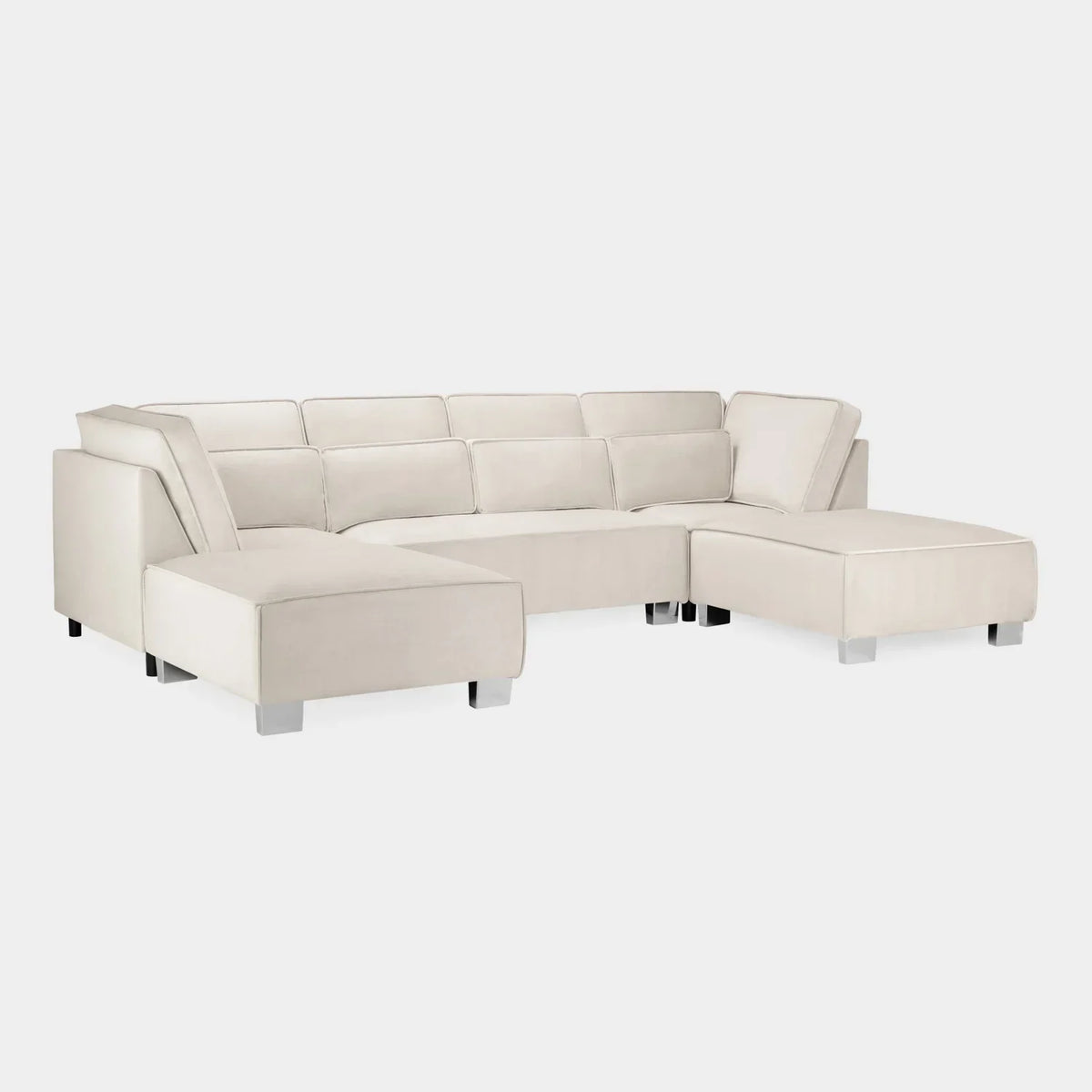 Aspen Cream U-Shape Corner Sofa – Modern Fabric Corner Sofa