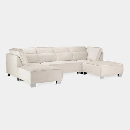 Aspen Cream U-Shape Corner Sofa – Modern Fabric Corner Sofa