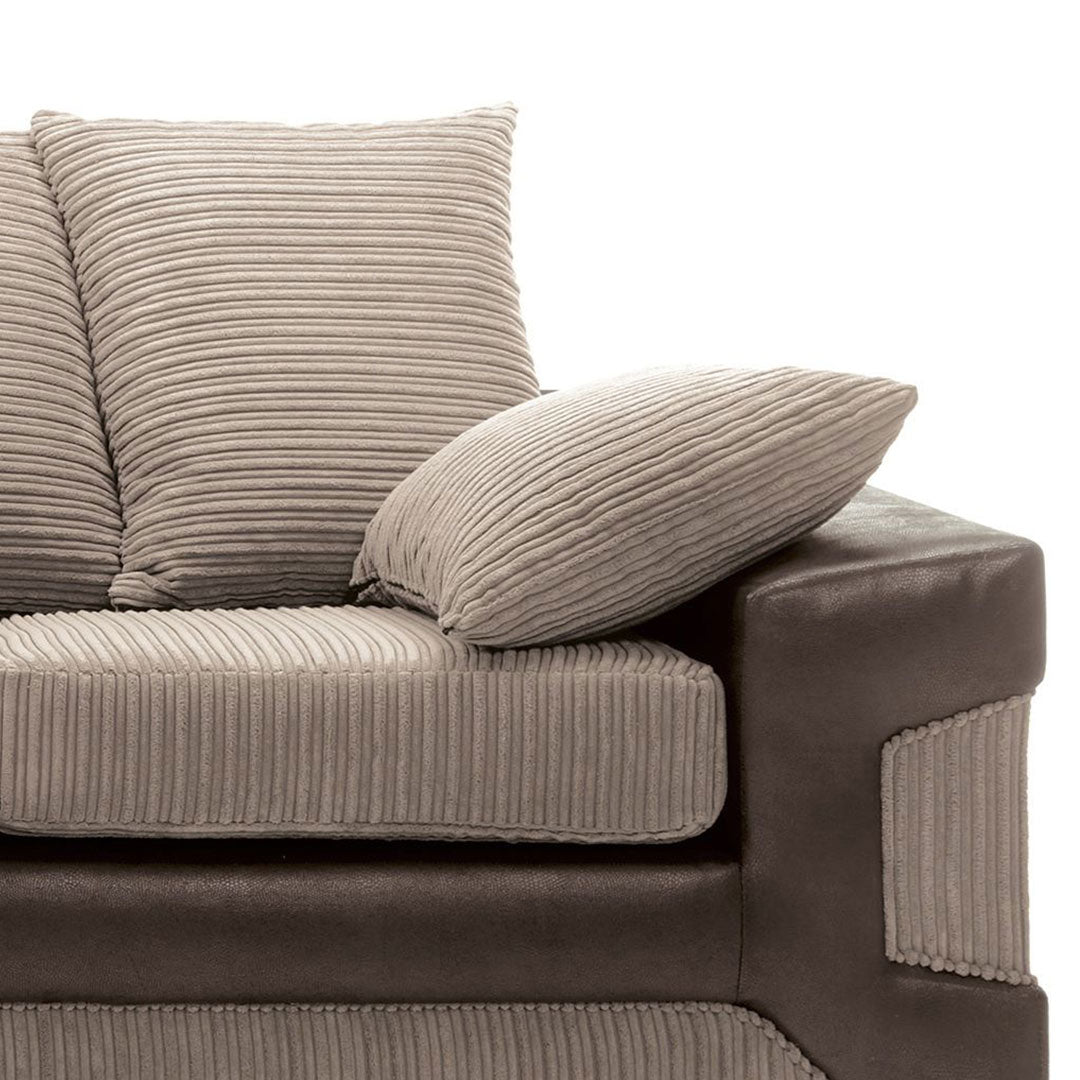 Amazing Sofas NEW LARGE DINO CORNER SOFA JUMBO CORD BEIGE BROWN LEFT OR RIGHT () LTD