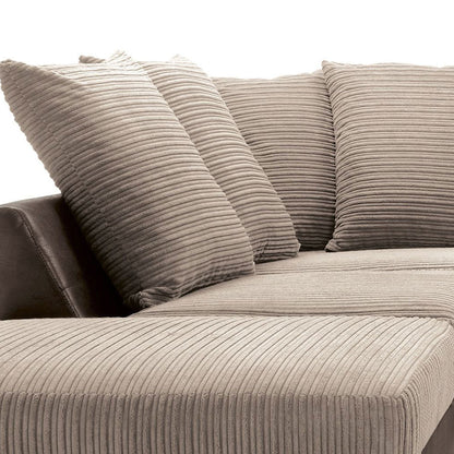 Amazing Sofas NEW LARGE DINO CORNER SOFA JUMBO CORD BEIGE BROWN LEFT OR RIGHT () LTD