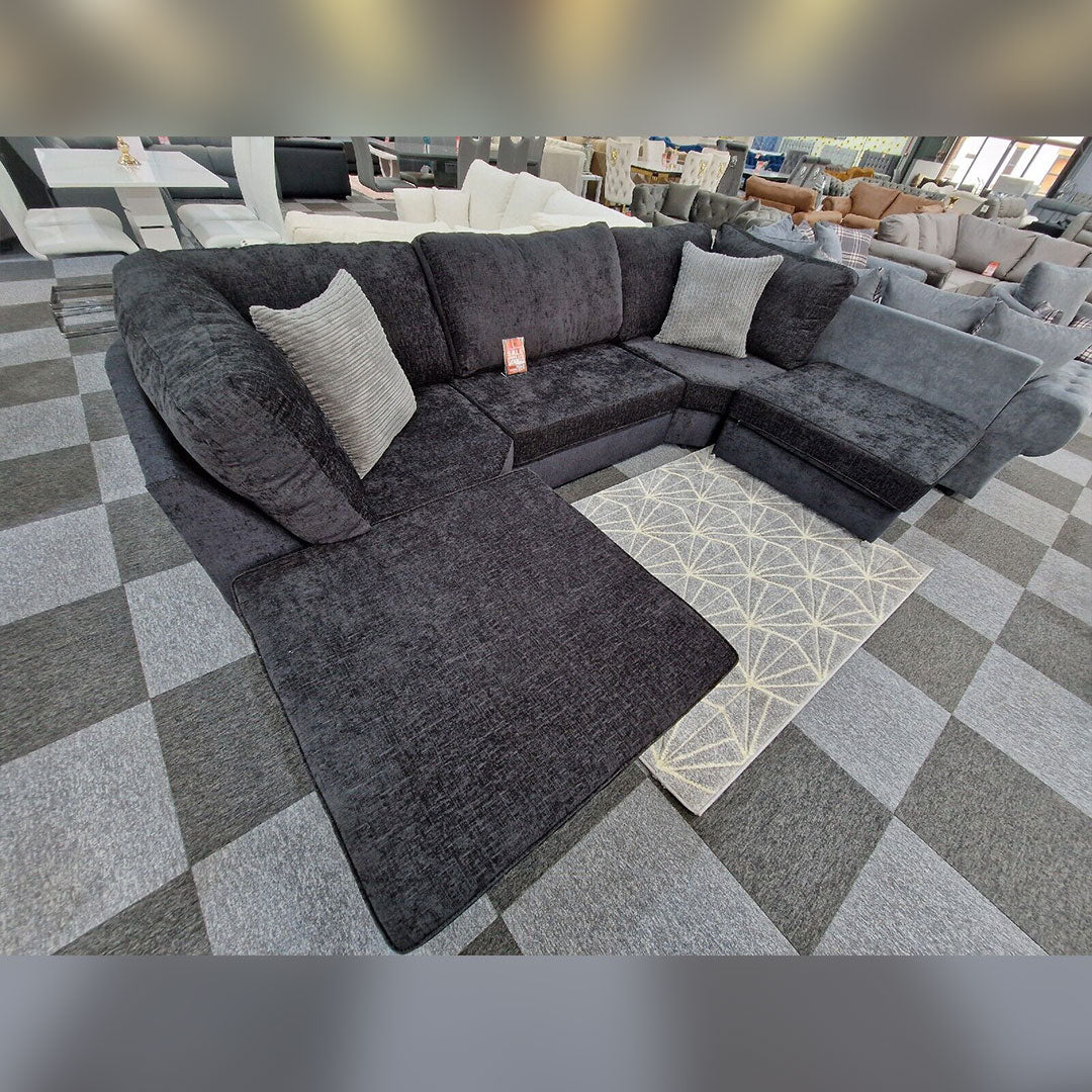 Bishop U Shape Sofa High Back In Black And Cream Colour () LTD