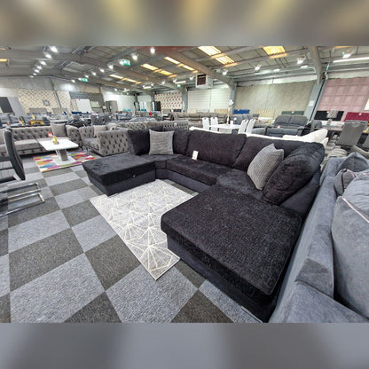 Bishop U Shape Sofa High Back In Black And Cream Colour () LTD
