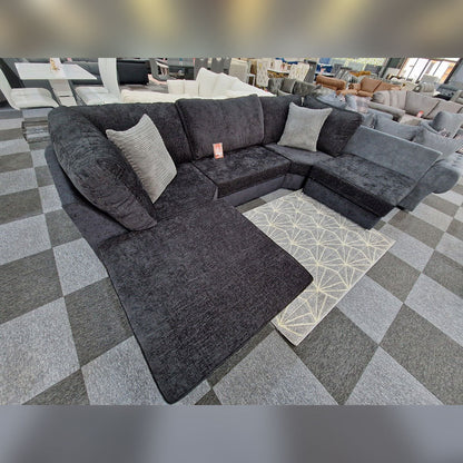 Bishop U Shape Sofa High Back In Black And Cream Colour () LTD