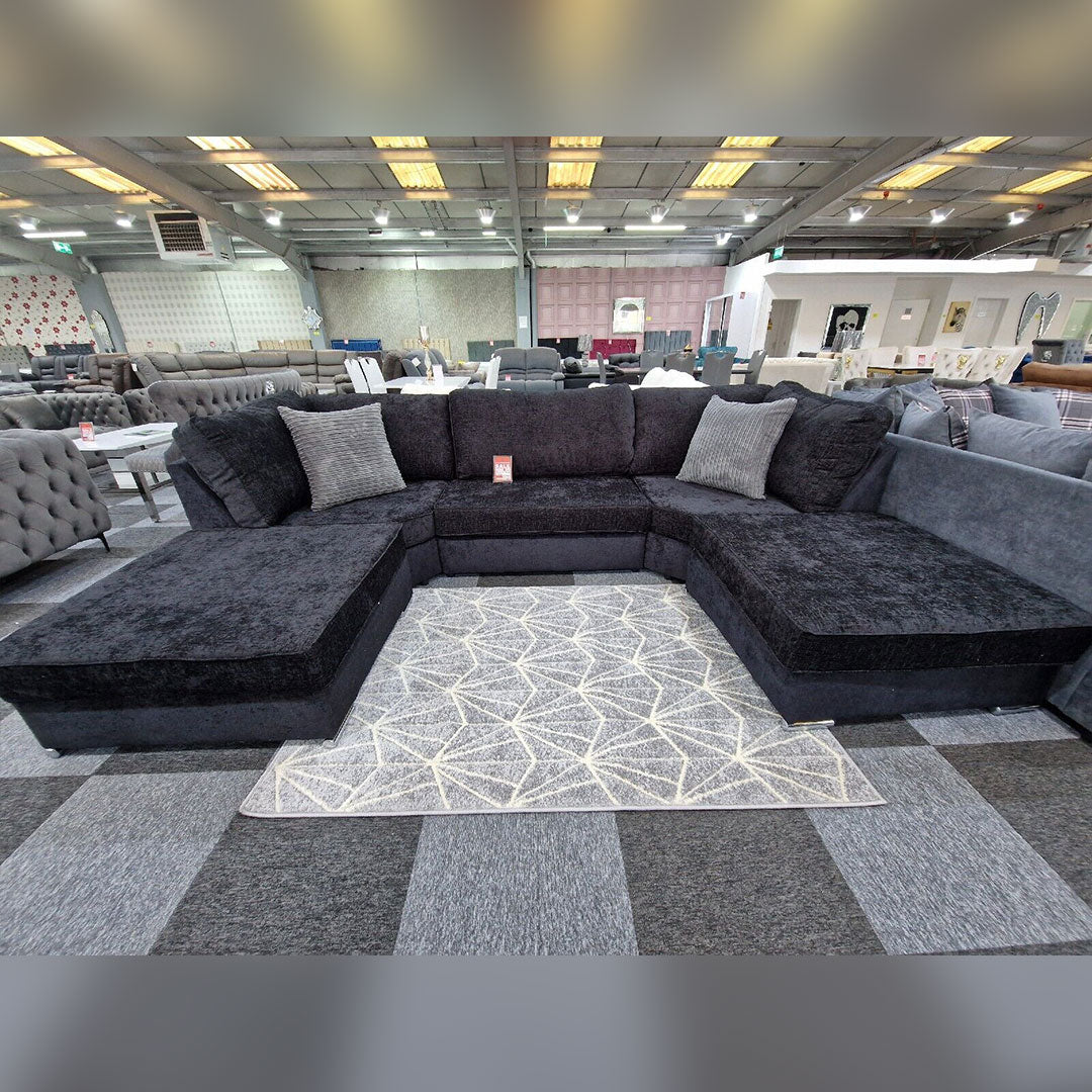 Bishop U Shape Sofa High Back In Black And Cream Colour () LTD