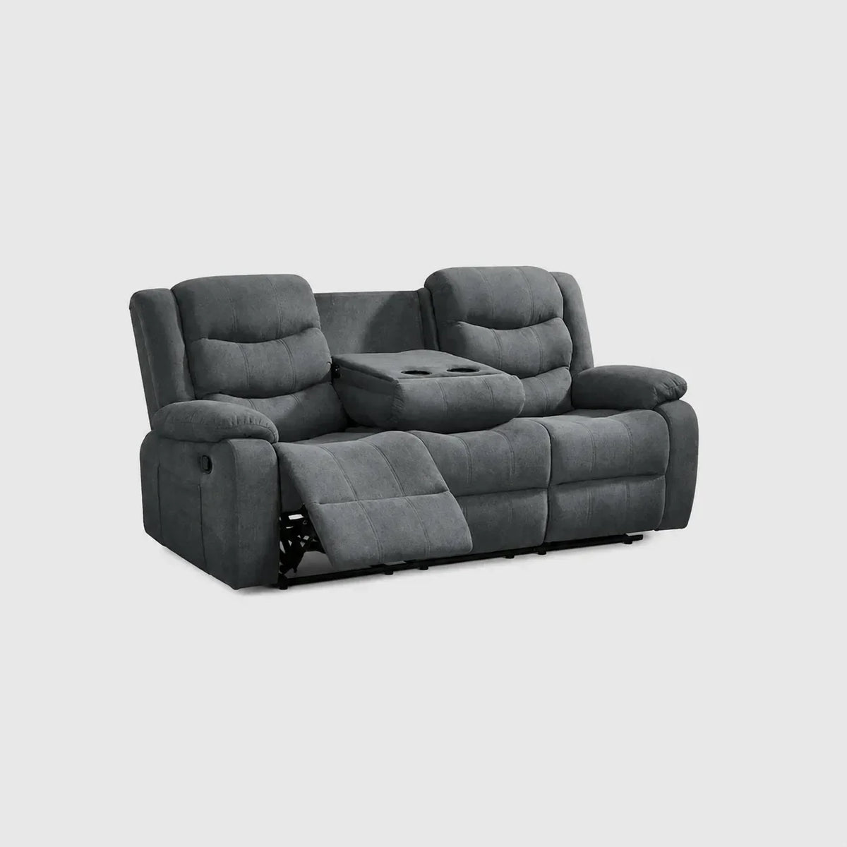 Conway Grey Fabric Manual Recliner 3+2 Seater Sofa Set