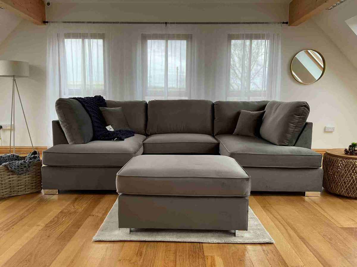 Carnaby Cinema U Shape Corner Sofa Grey | Large Family Sofa UK