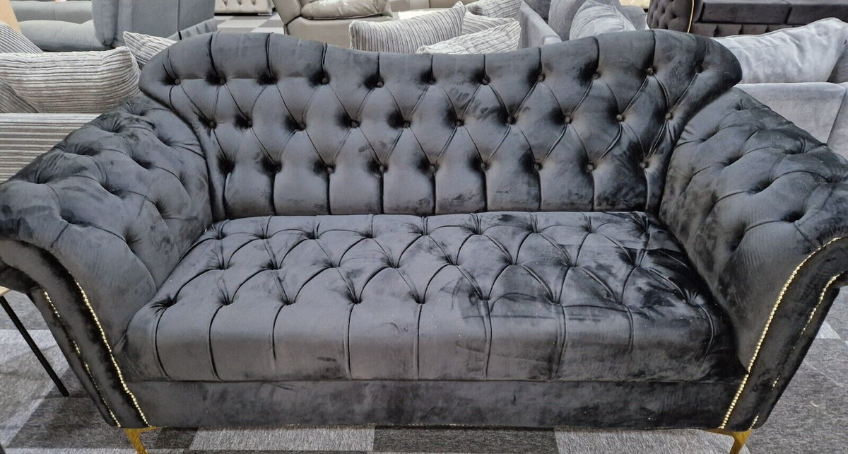 Elegance Chesterfield Sofa 3+2 Black () LTD