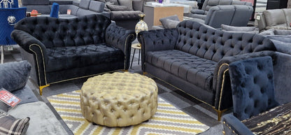 Elegance Chesterfield Sofa 3+2 Black () LTD
