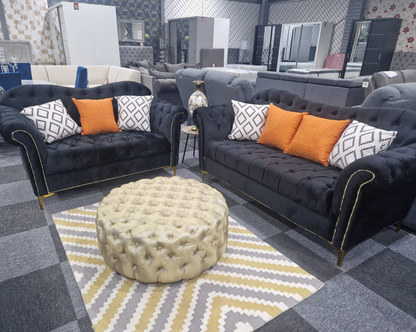 Elegance Chesterfield Sofa 3+2 Black () LTD