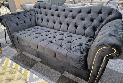Elegance Chesterfield Sofa 3+2 Black () LTD