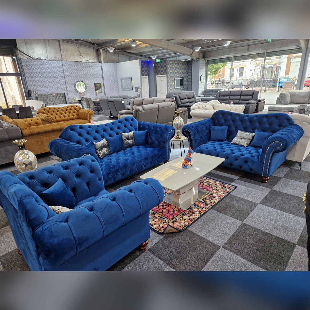Elegance Chesterfield Sofa 3+2 BLUE () LTD