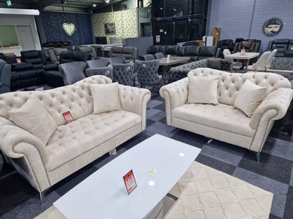 Elegance Chesterfield Sofa 3+2 Cream () LTD