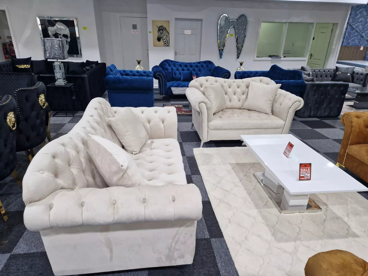 Elegance Chesterfield Sofa 3+2 Cream () LTD