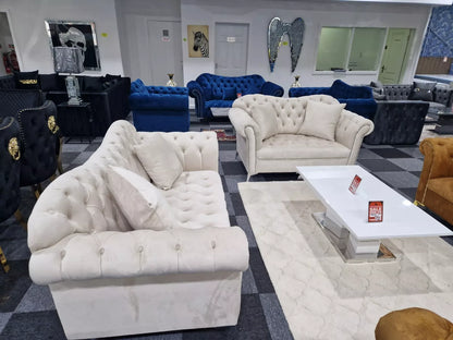 Elegance Chesterfield Sofa 3+2 Cream () LTD