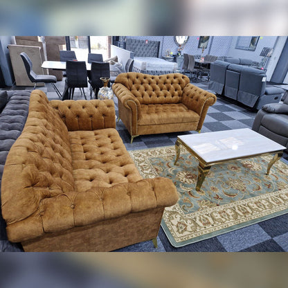Elegance Chesterfield Sofa 3+2 GOLD