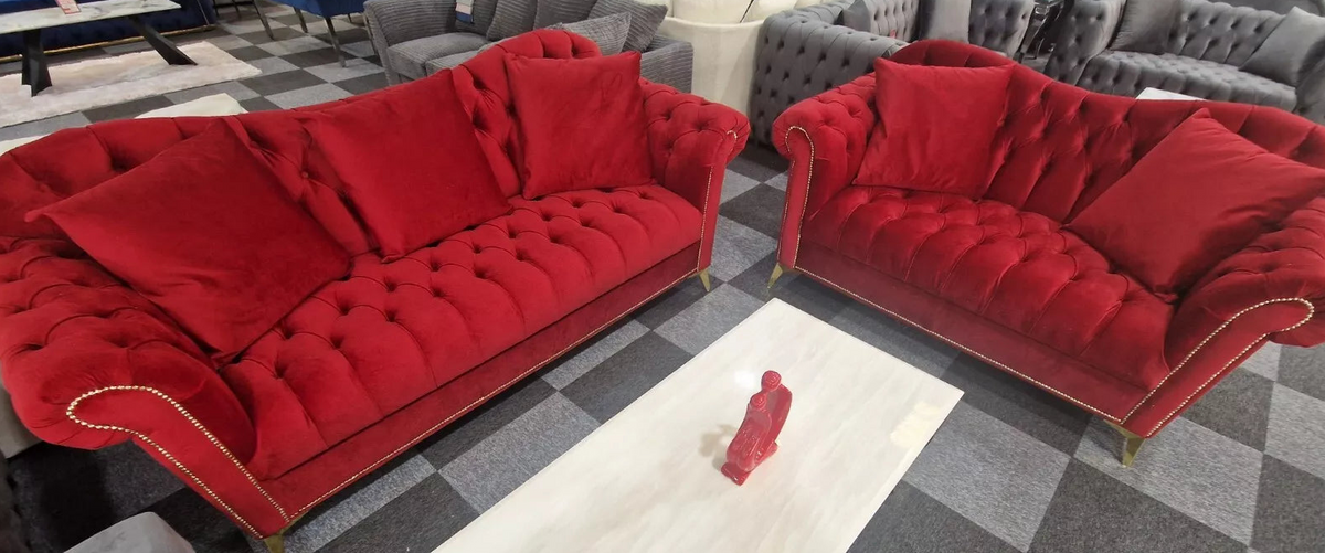 Elegance Chesterfield Sofa 3+2 Red () LTD