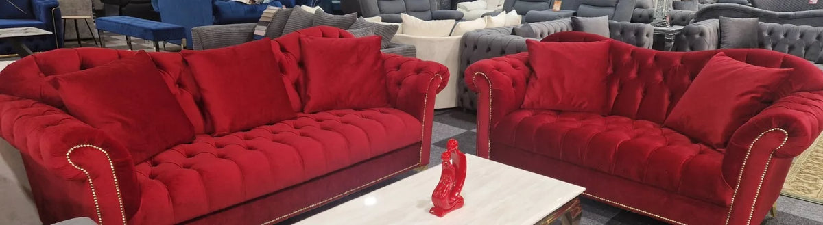 Elegance Chesterfield Sofa 3+2 Red () LTD