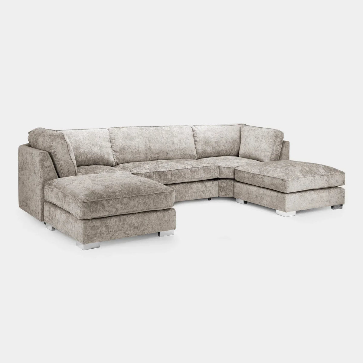 Bishop Truffle U-Shape Corner Sofa UK – Luxury Fullback Fabric Sofa for Modern Living Rooms