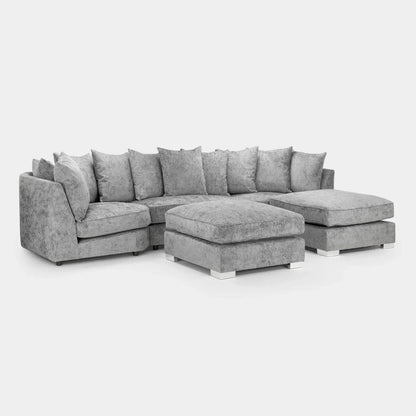 Bishop Platinum U-Shape Corner Sofa UK – Luxury Scatterback Fabric Sofa for Modern Living Rooms