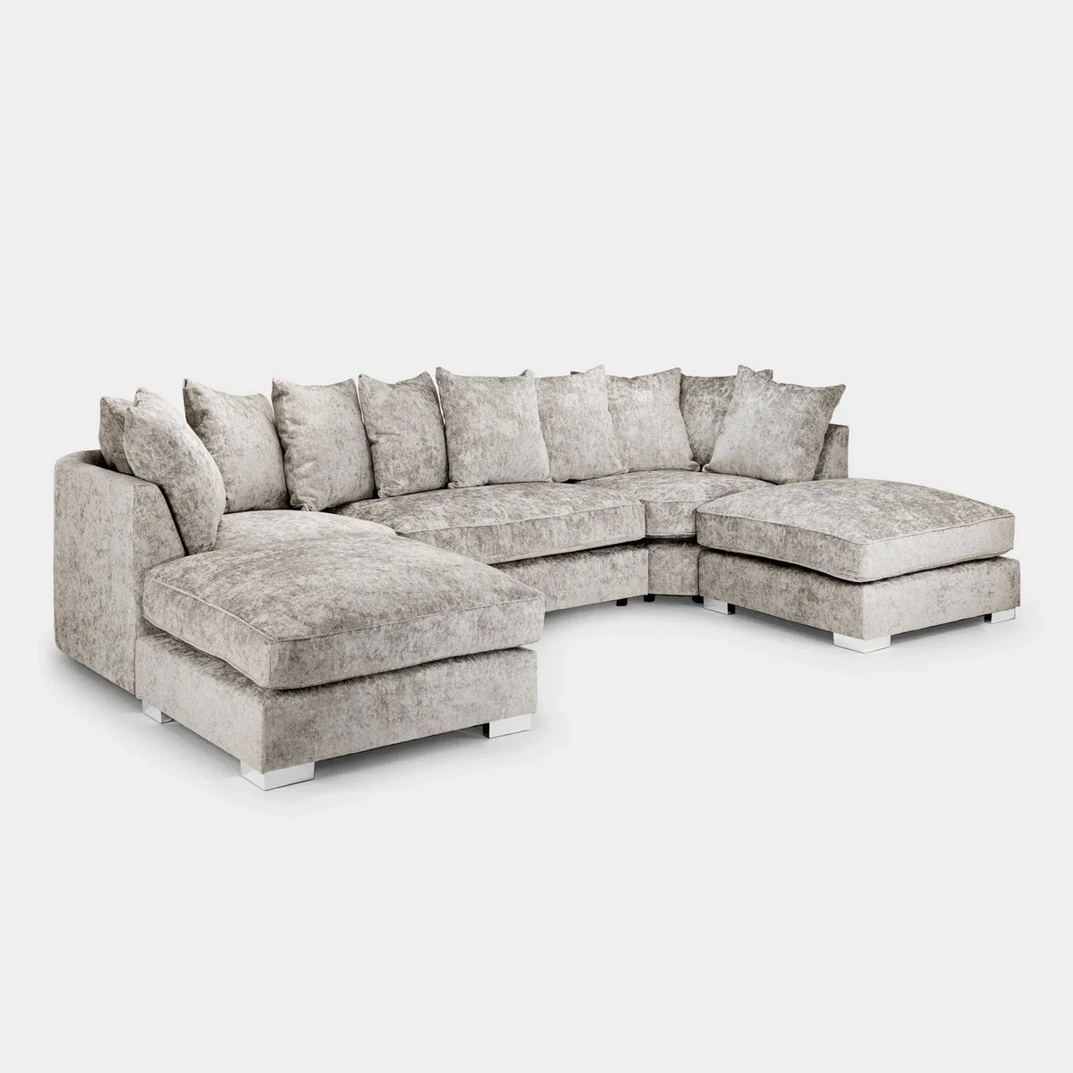 Bishop Scatterback Sofa Truffle U Shape Corner – Luxury Fabric Corner Sofa UK
