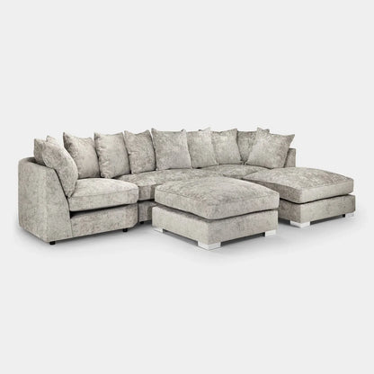 Bishop Scatterback Sofa Truffle U Shape Corner – Luxury Fabric Corner Sofa UK
