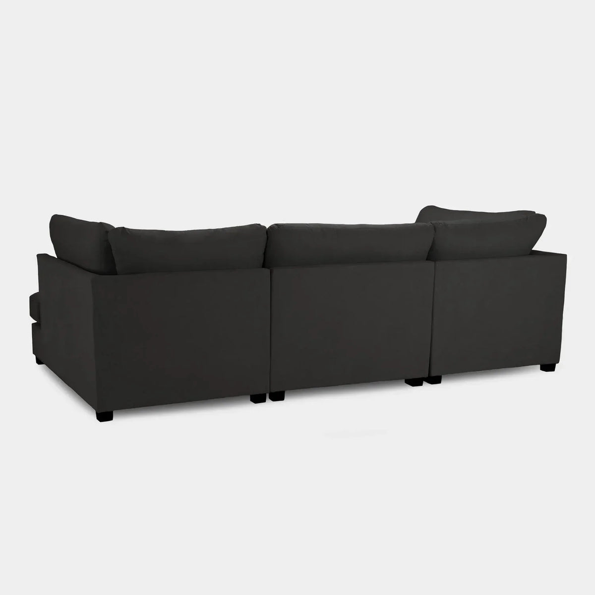 Aspen Black U Shape Corner Sofa – Modern Fabric Family Sofa UK