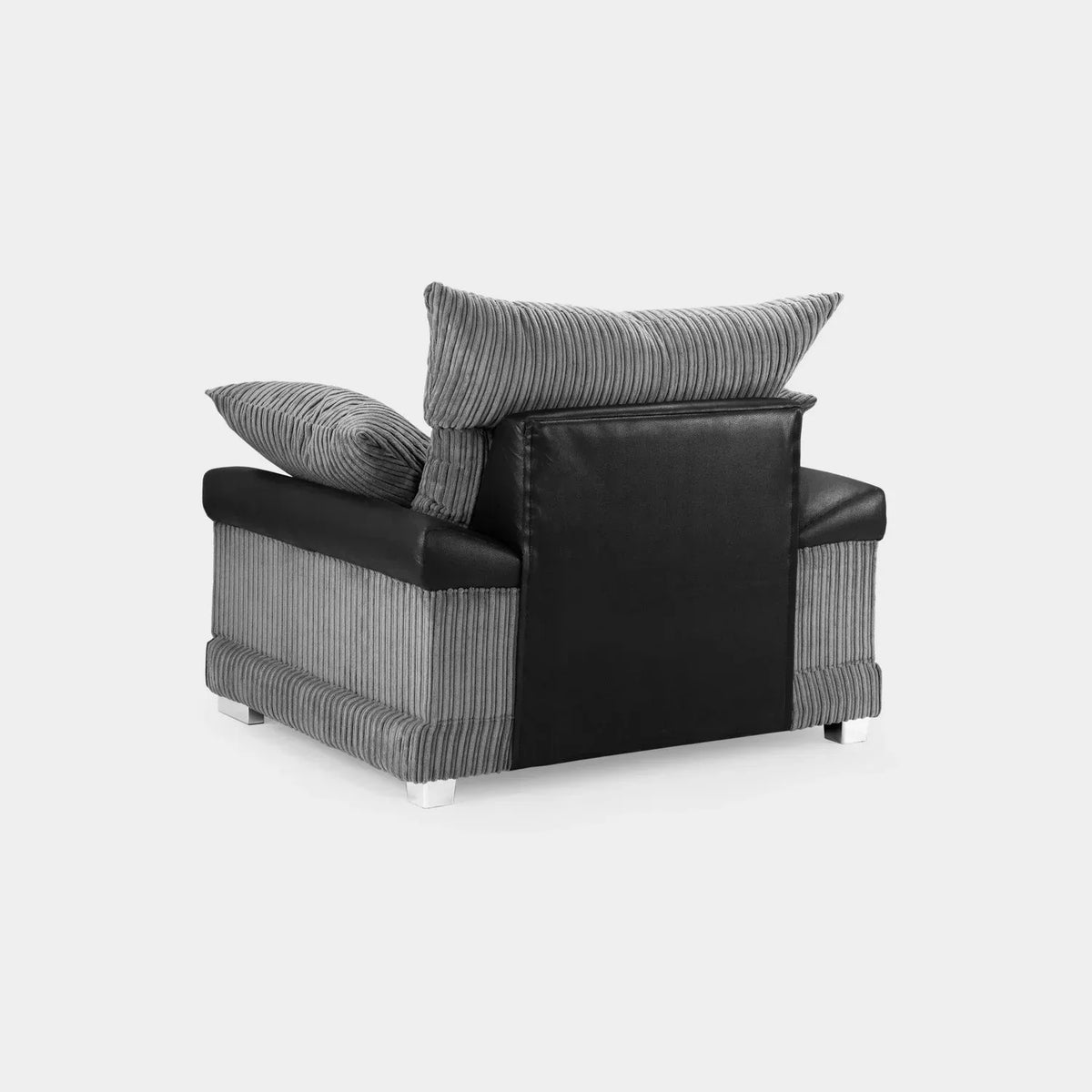 Naples Jumbo Cord Armchair UK – Luxury Grey Fabric Accent Chair for Modern Living Rooms