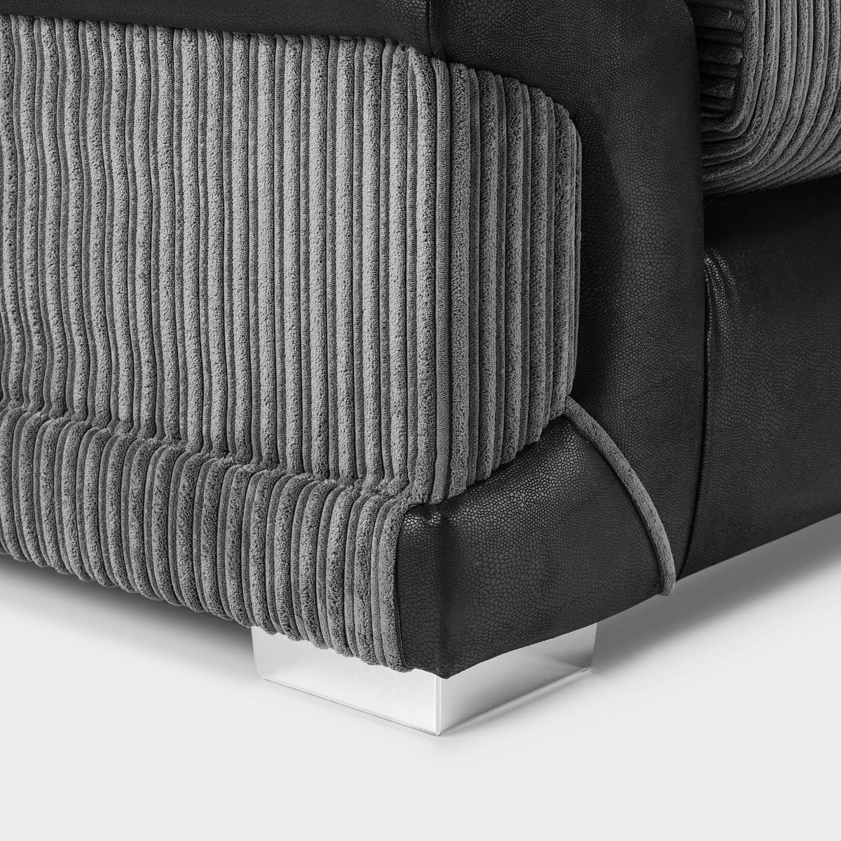 Naples Jumbo Cord Armchair UK – Luxury Grey Fabric Accent Chair for Modern Living Rooms