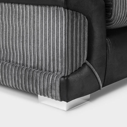 Naples Jumbo Cord Armchair UK – Luxury Grey Fabric Accent Chair for Modern Living Rooms