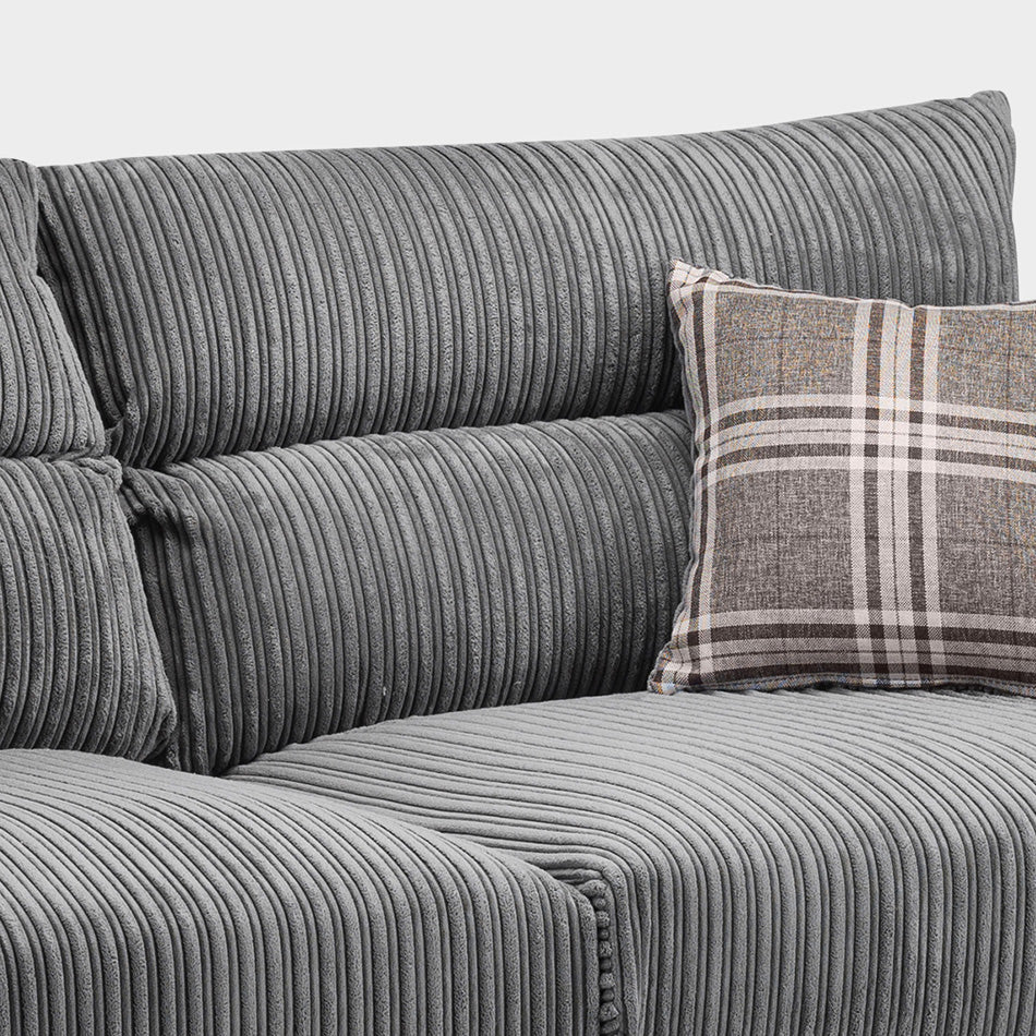 Naples Jumbo Cord Armchair UK – Luxury Grey Fabric Accent Chair for Modern Living Rooms