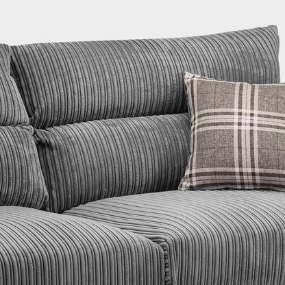 Naples Jumbo Cord Armchair UK – Luxury Grey Fabric Accent Chair for Modern Living Rooms