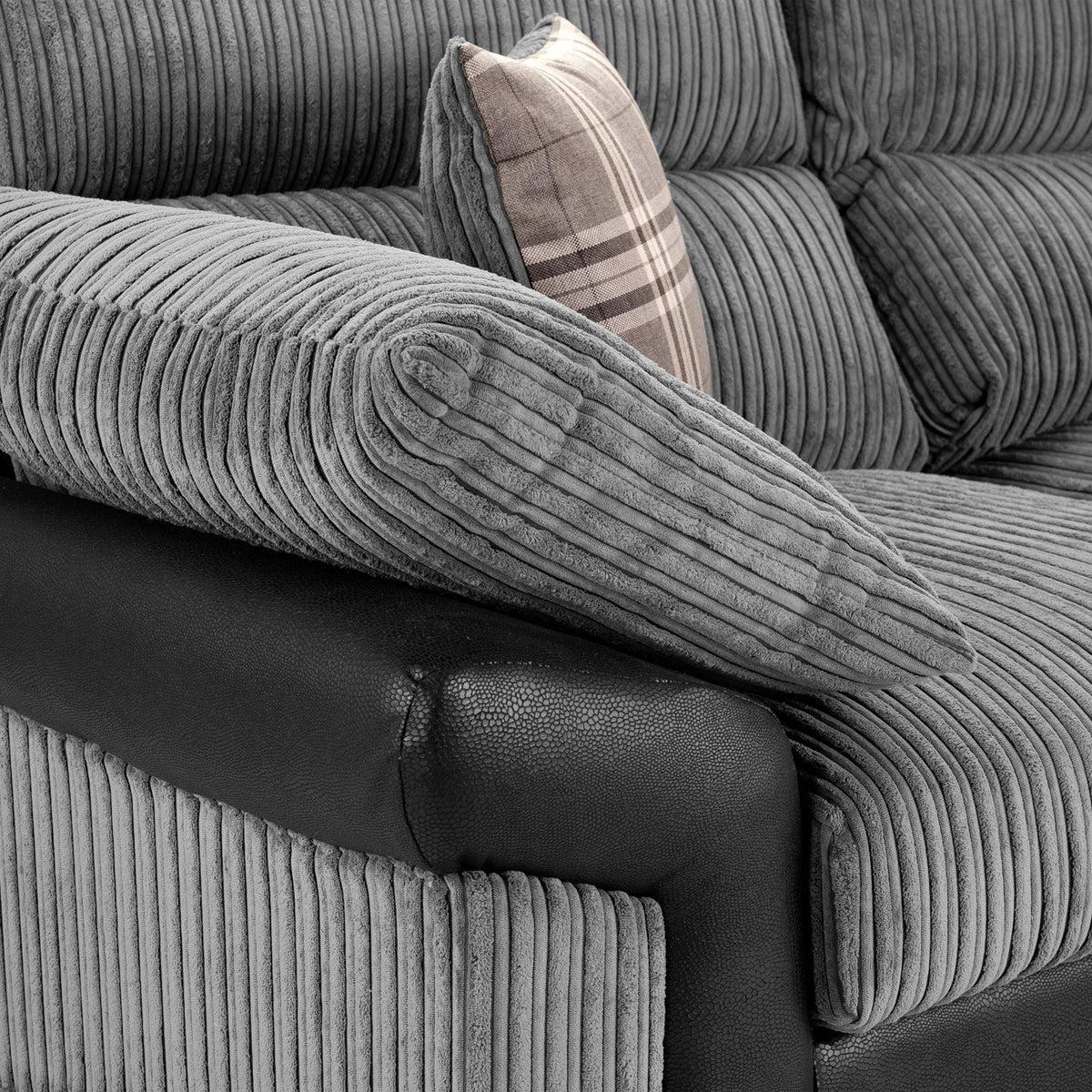 Naples Jumbo Cord Armchair UK – Luxury Grey Fabric Accent Chair for Modern Living Rooms