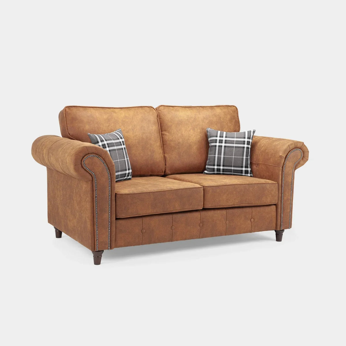 Oakland Tan 2 Seater Sofa – Elegant Compact Living Room Couch