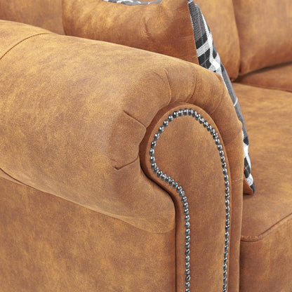 Oakland Tan 2 Seater Sofa – Elegant Compact Living Room Couch