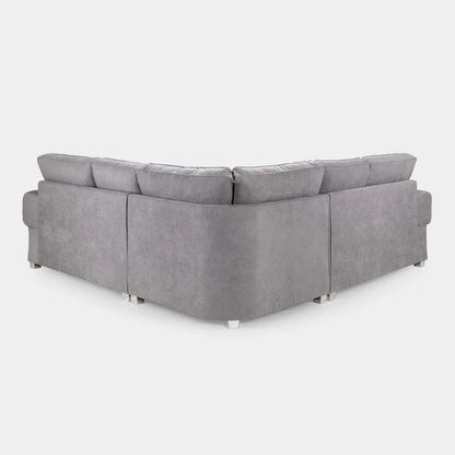 Verona Silver Corner Sofa – Luxury Chesterfield Fabric Corner Sofa UK
